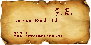 Faggyas Renátó névjegykártya